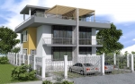 Проект двухэтажного дома на двух хозяев с террасой (016)